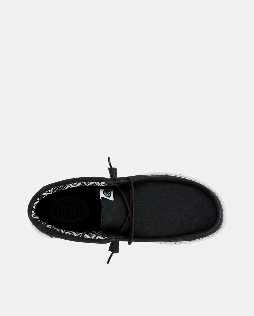Zapatos de cordones de hombre de lona - HeyDude - Negro / Blanco Negro / Blanco-6