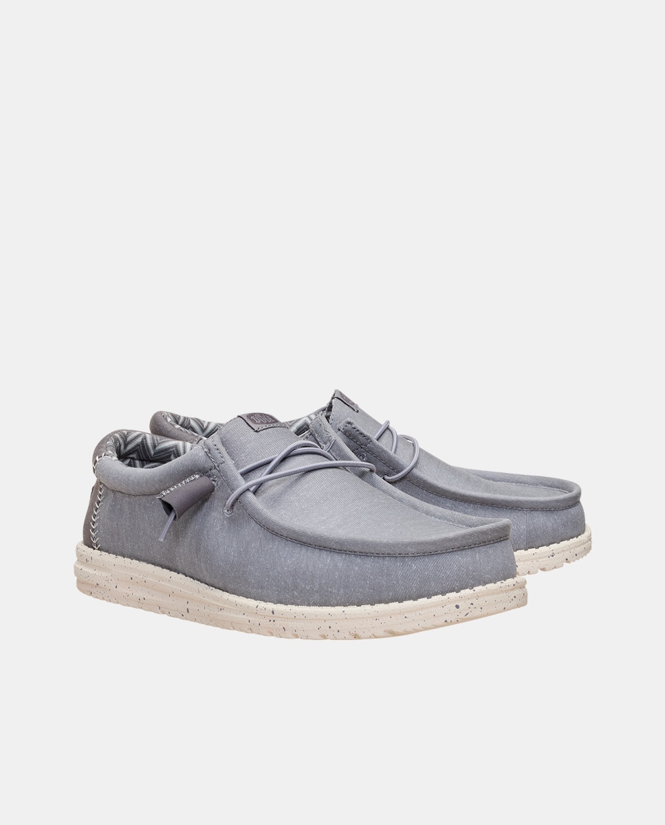 Imagen 4 de Zapatos de cordones de hombre de lona - HeyDude - Gris Gris