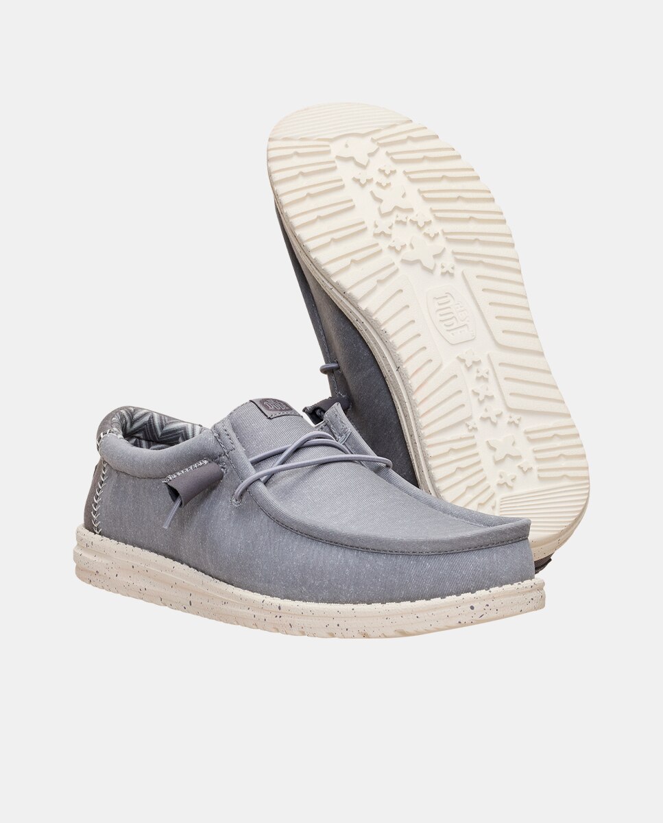 Imagen 5 de Zapatos de cordones de hombre de lona - HeyDude - Gris Gris