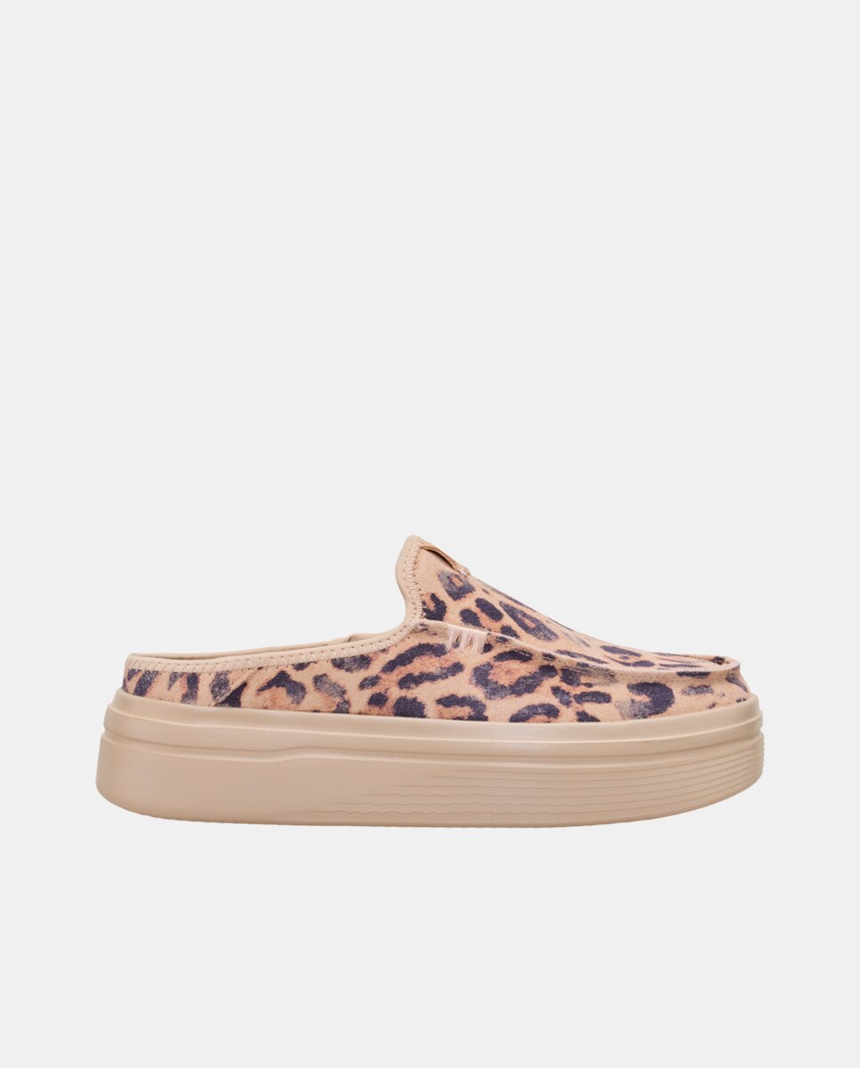 Imagen 0 de Zuecos de mujer de ante y plataforma Beige