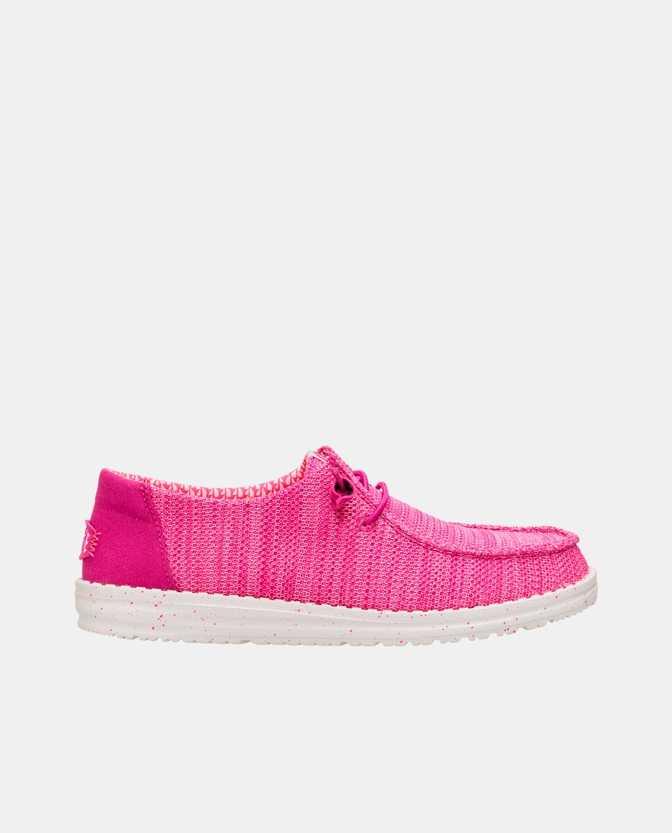 Imagen 0 de Zapatos de cordones de mujer en malla elástica Fucsia