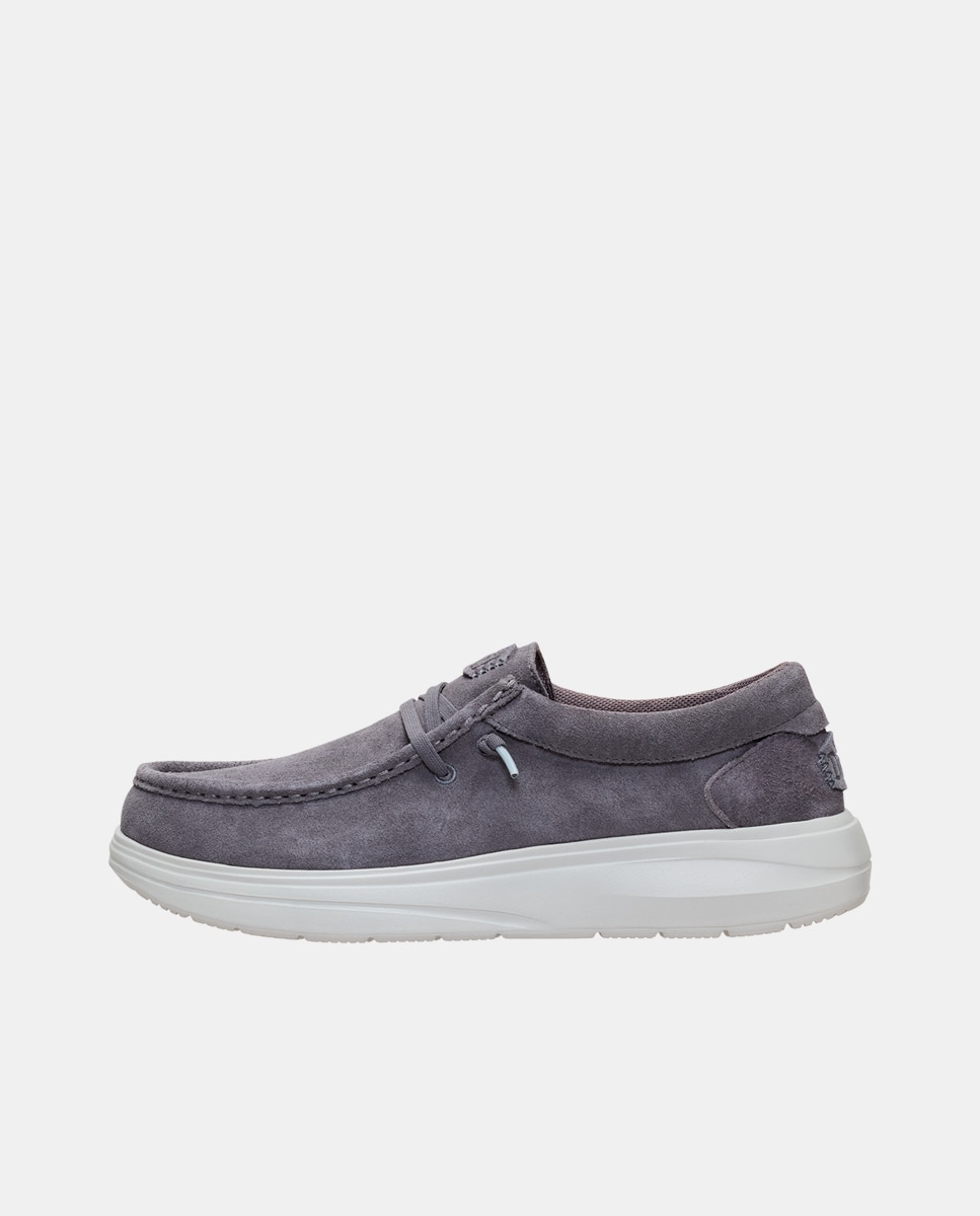 Zapatos de cordones de hombre en ante - HeyDude - Gris Gris-3