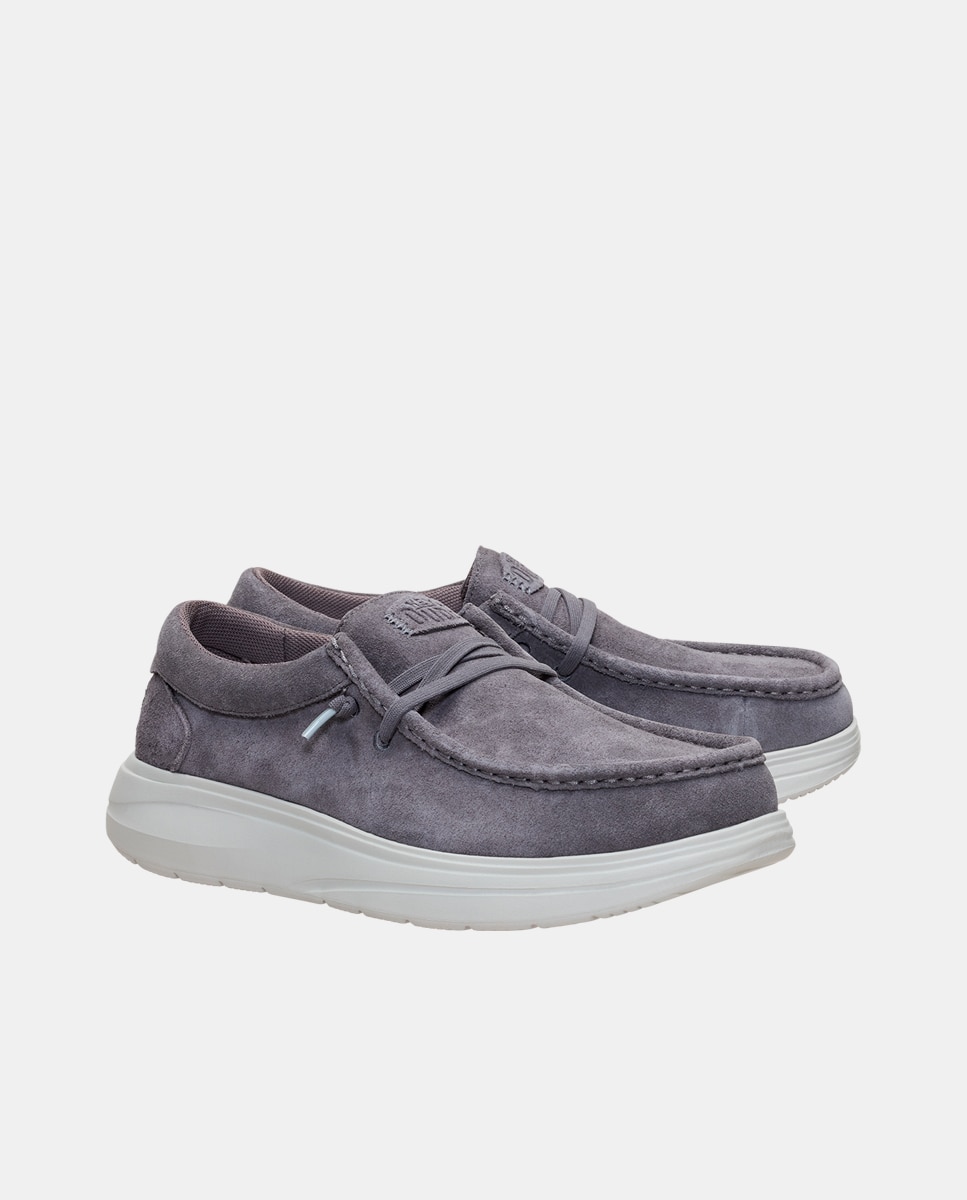 Zapatos de cordones de hombre en ante - HeyDude - Gris Gris-2