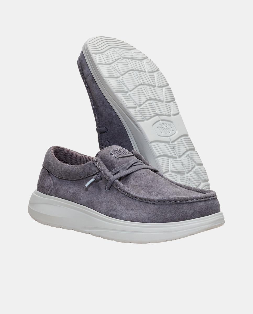 Zapatos de cordones de hombre en ante - HeyDude - Gris Gris-4