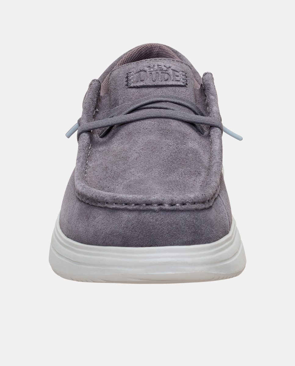 Zapatos de cordones de hombre en ante - HeyDude - Gris Gris-5