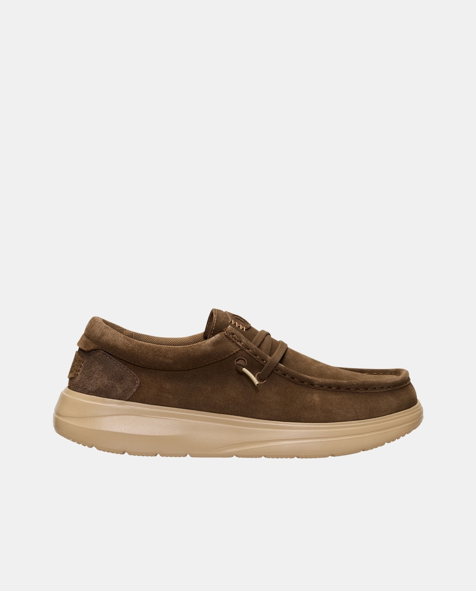 Zapatos de cordones de hombre en ante - HeyDude - Marrón oscuro Marrón oscuro-1