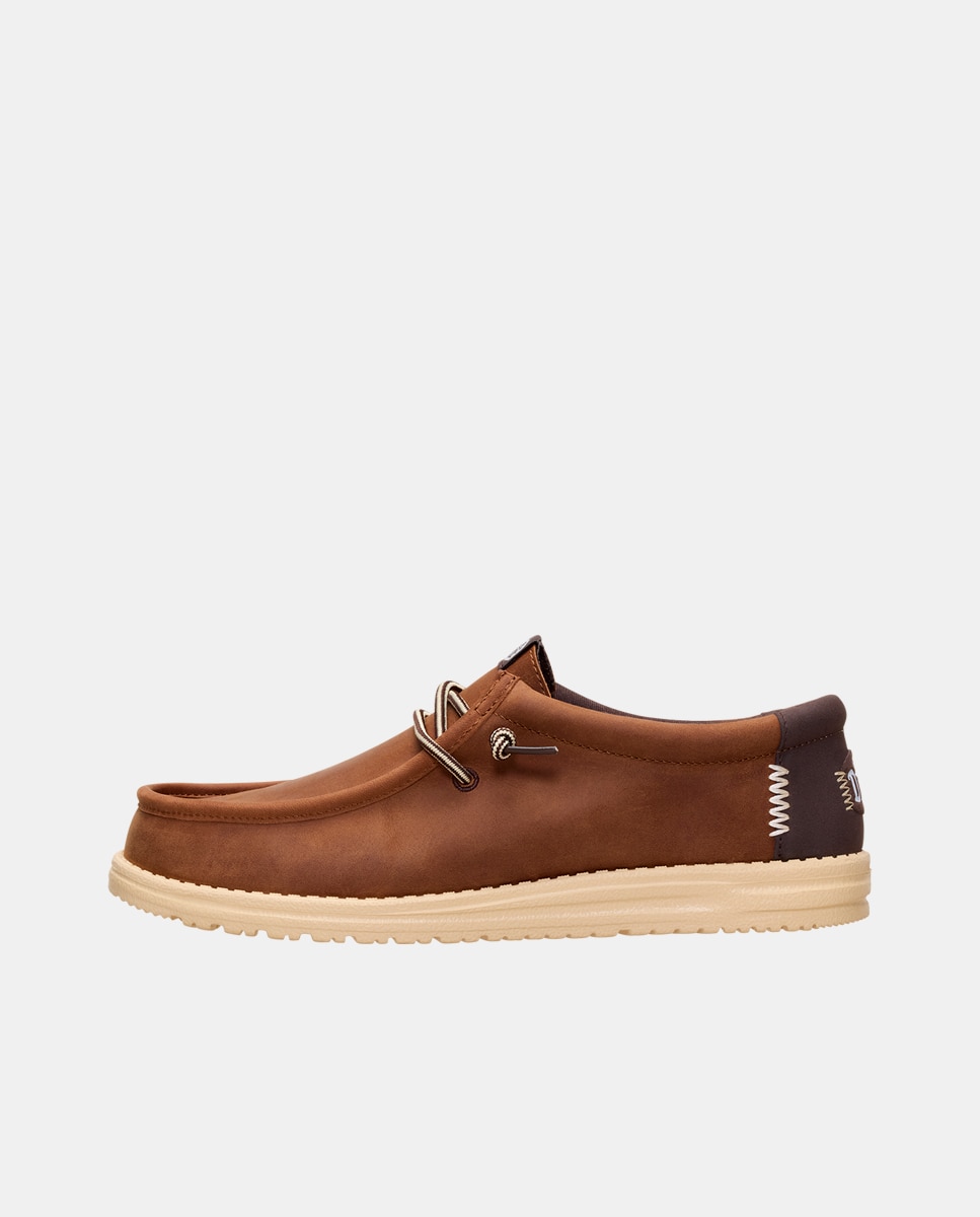 Zapatos de cordones de hombre en piel - HeyDude - Marrón Marrón-3