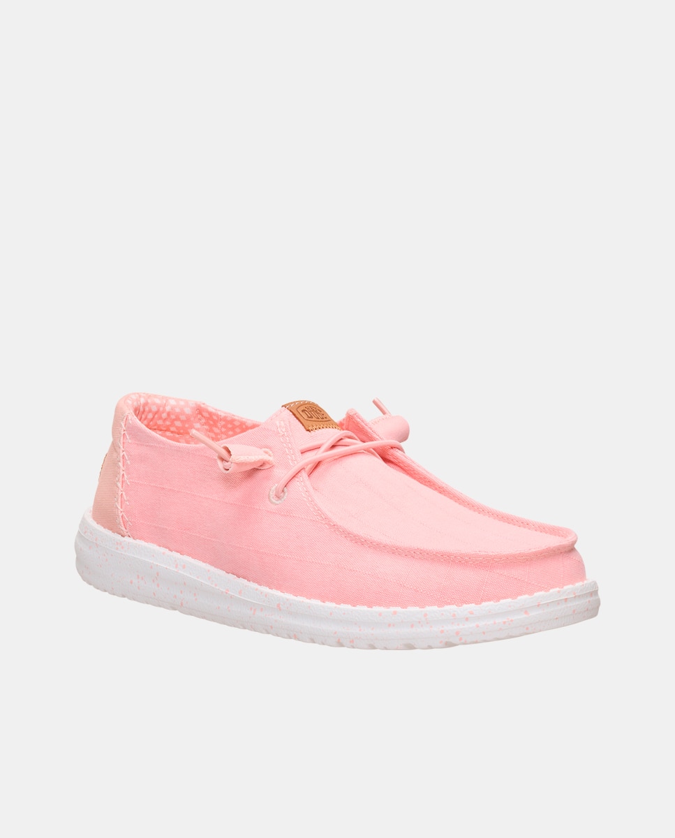 Imagen 3 de Zapatillas de cordones de mujer en tejido - HeyDude - Rosa claro Rosa claro