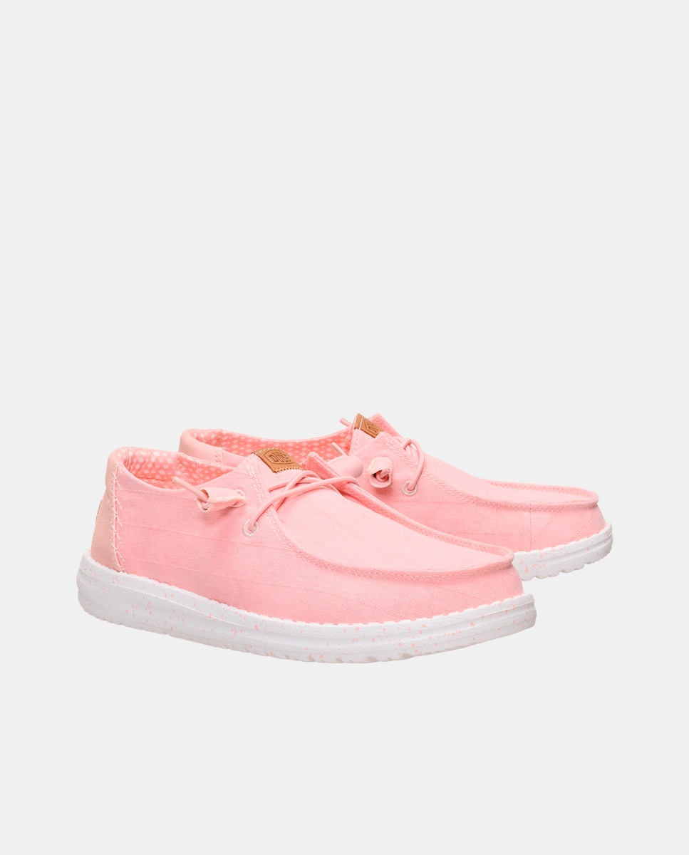 Imagen 4 de Zapatillas de cordones de mujer en tejido - HeyDude - Rosa claro Rosa claro