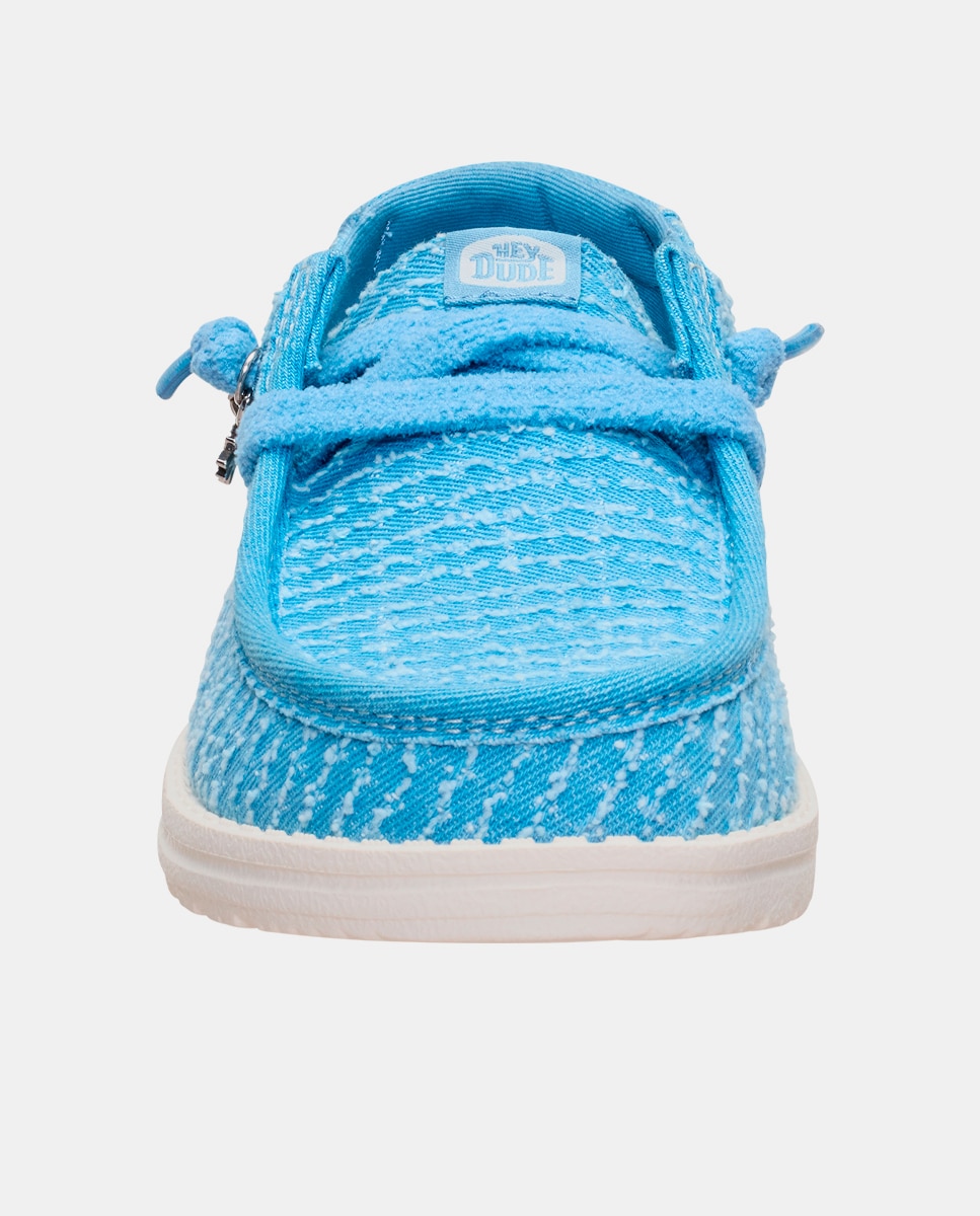 Zapatos de cordones de mujer en tejido con charm - HeyDude - Azul celeste Azul celeste-6