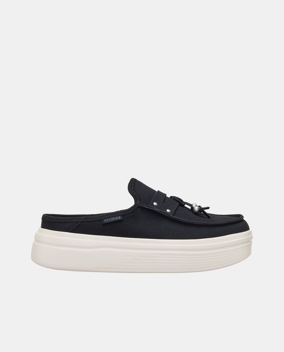 Zuecos de mujer con plataforma y charm - HeyDude - Negro Negro-1