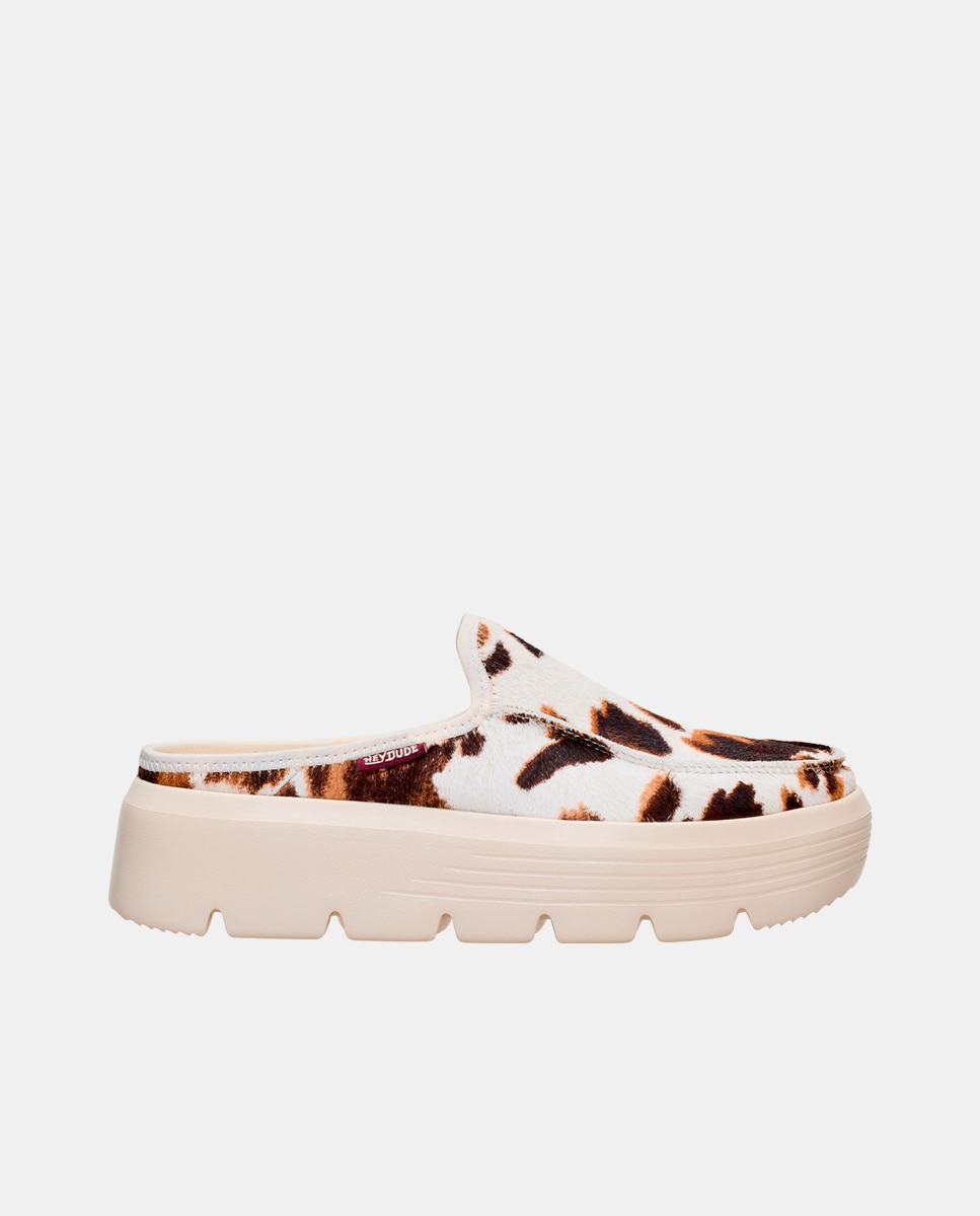 HeyDude - Zuecos de mujer con plataforma en piel.