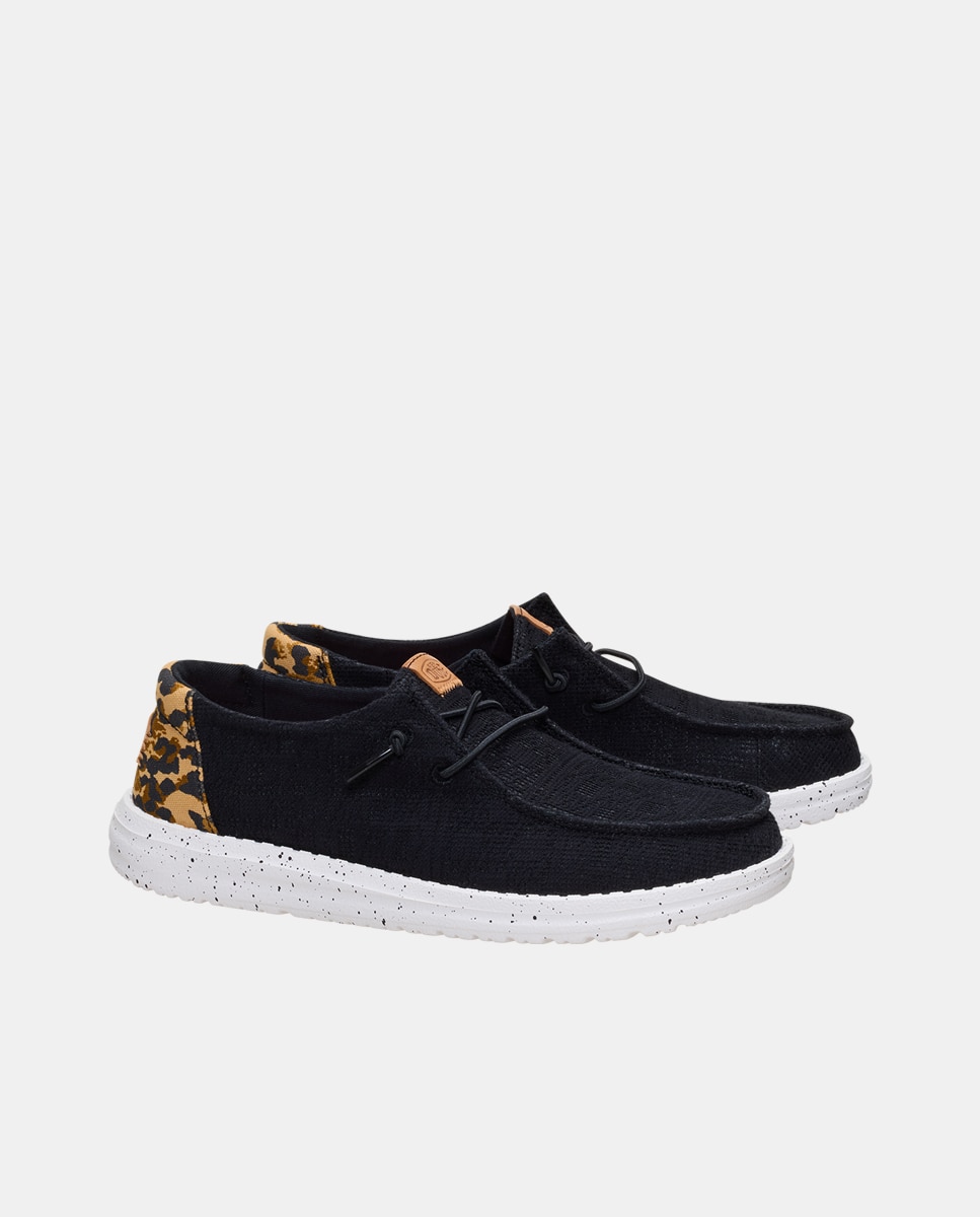 Imagen 4 de Zapatos de cordones de mujer en tejido animal print - HeyDude - Estampado Estampado
