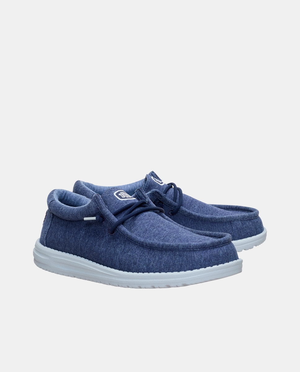 Zapatos de cordones de hombre en malla elástica - HeyDude - Azul marino Azul marino-4