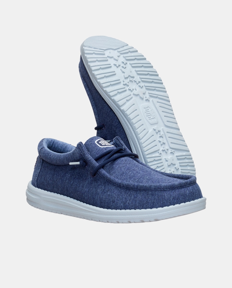 Zapatos de cordones de hombre en malla elástica - HeyDude - Azul marino Azul marino-5