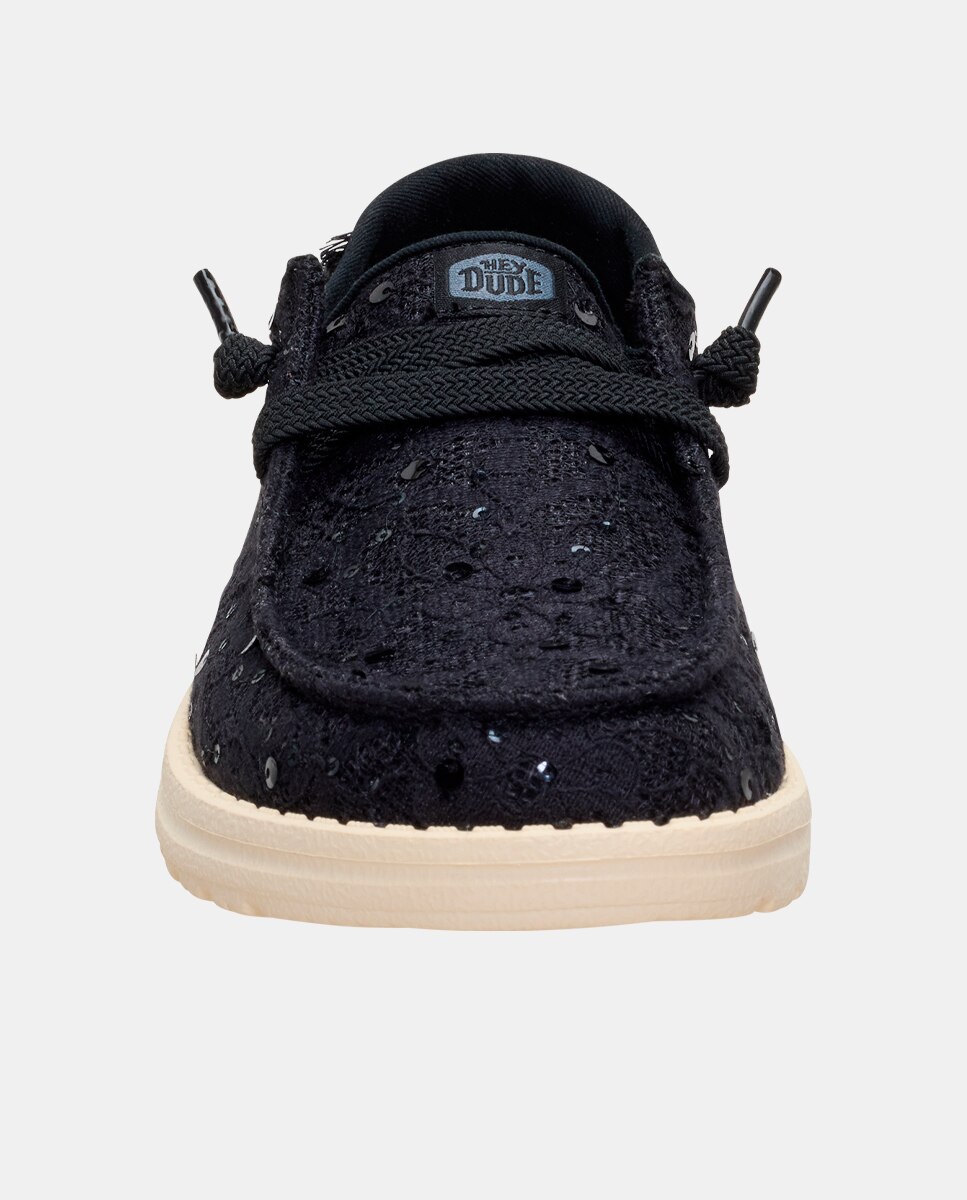 Zapatos de cordones de mujer en lentejuelas - HeyDude - Negro Negro-6