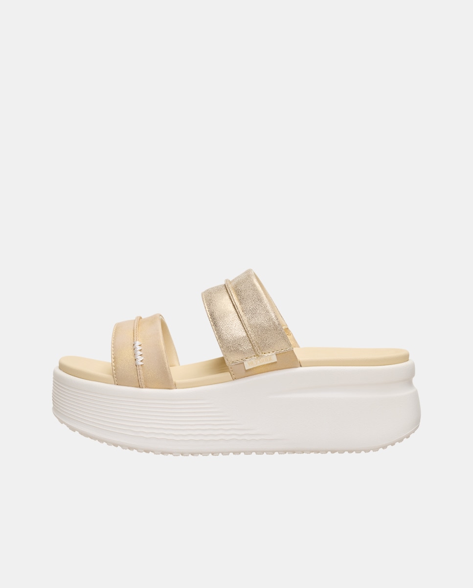 Sandalias planas de mujer con plataforma - HeyDude - Dorado Dorado-3