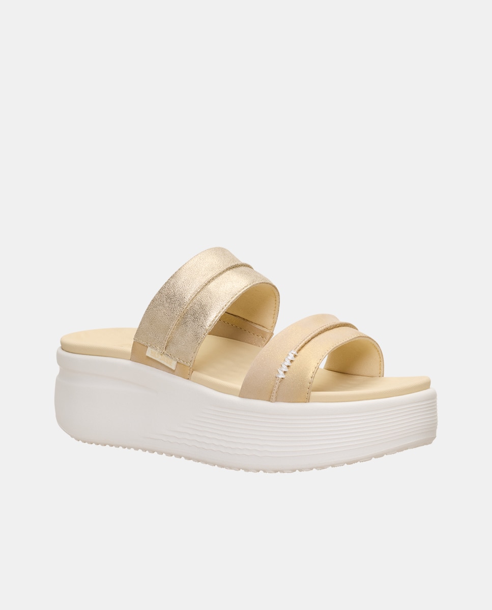 Sandalias planas de mujer con plataforma - HeyDude - Dorado Dorado-2