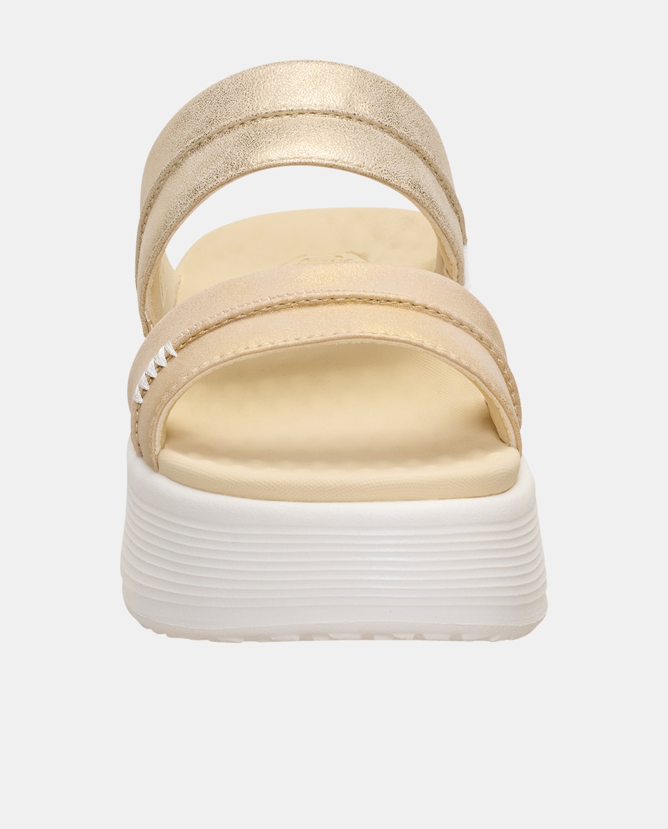 Sandalias planas de mujer con plataforma - HeyDude - Dorado Dorado-6