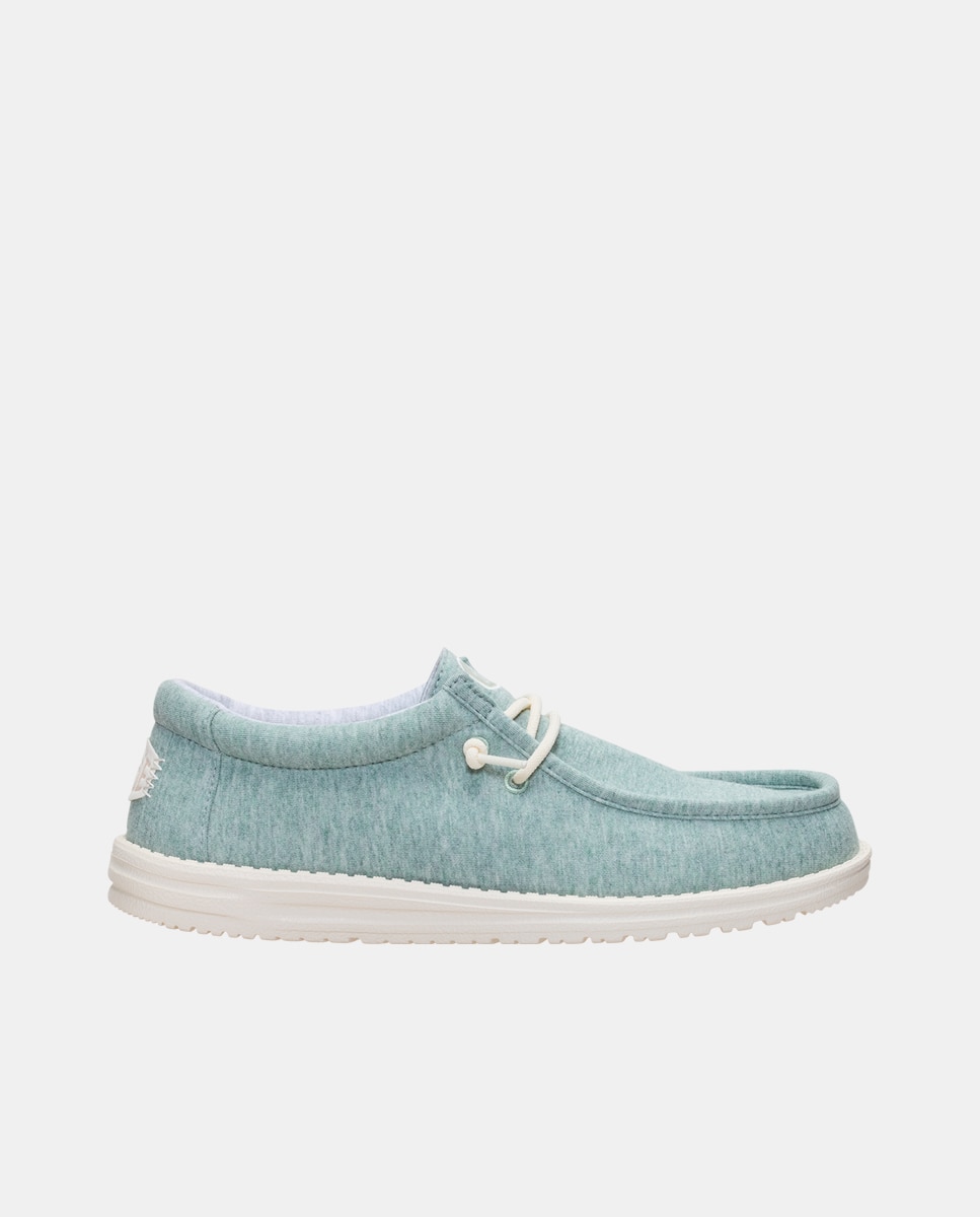 Zapatos de cordones de hombre en malla elástica - HeyDude - Verde Agua Verde Agua-1