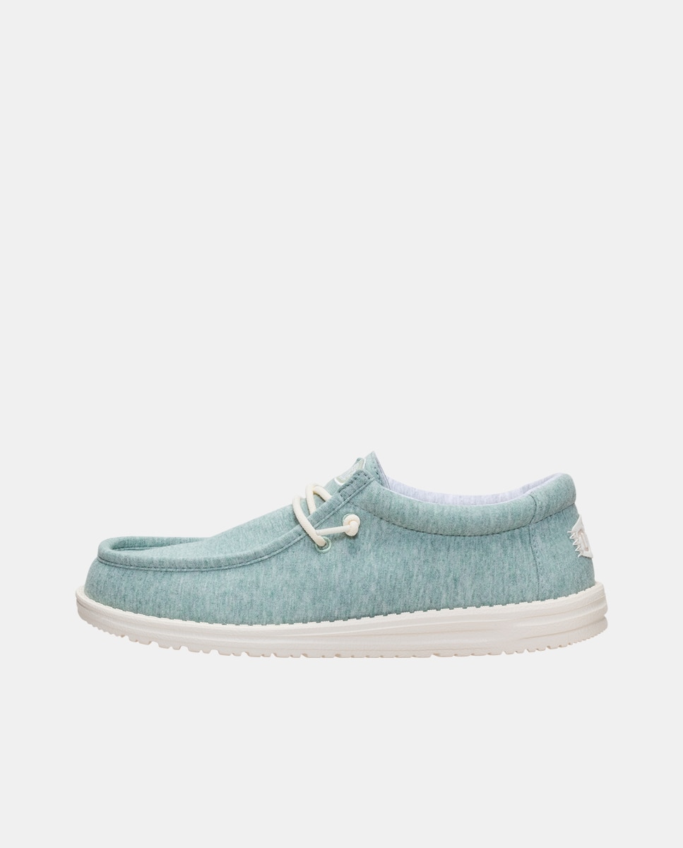Zapatos de cordones de hombre en malla elástica - HeyDude - Verde Agua Verde Agua-3