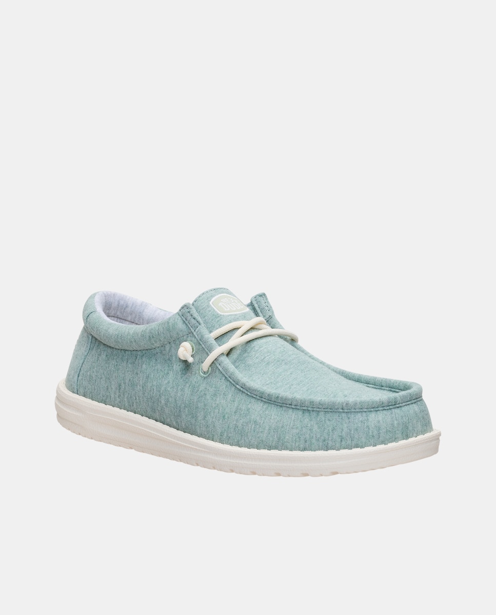 Zapatos de cordones de hombre en malla elástica - HeyDude - Verde Agua Verde Agua-2
