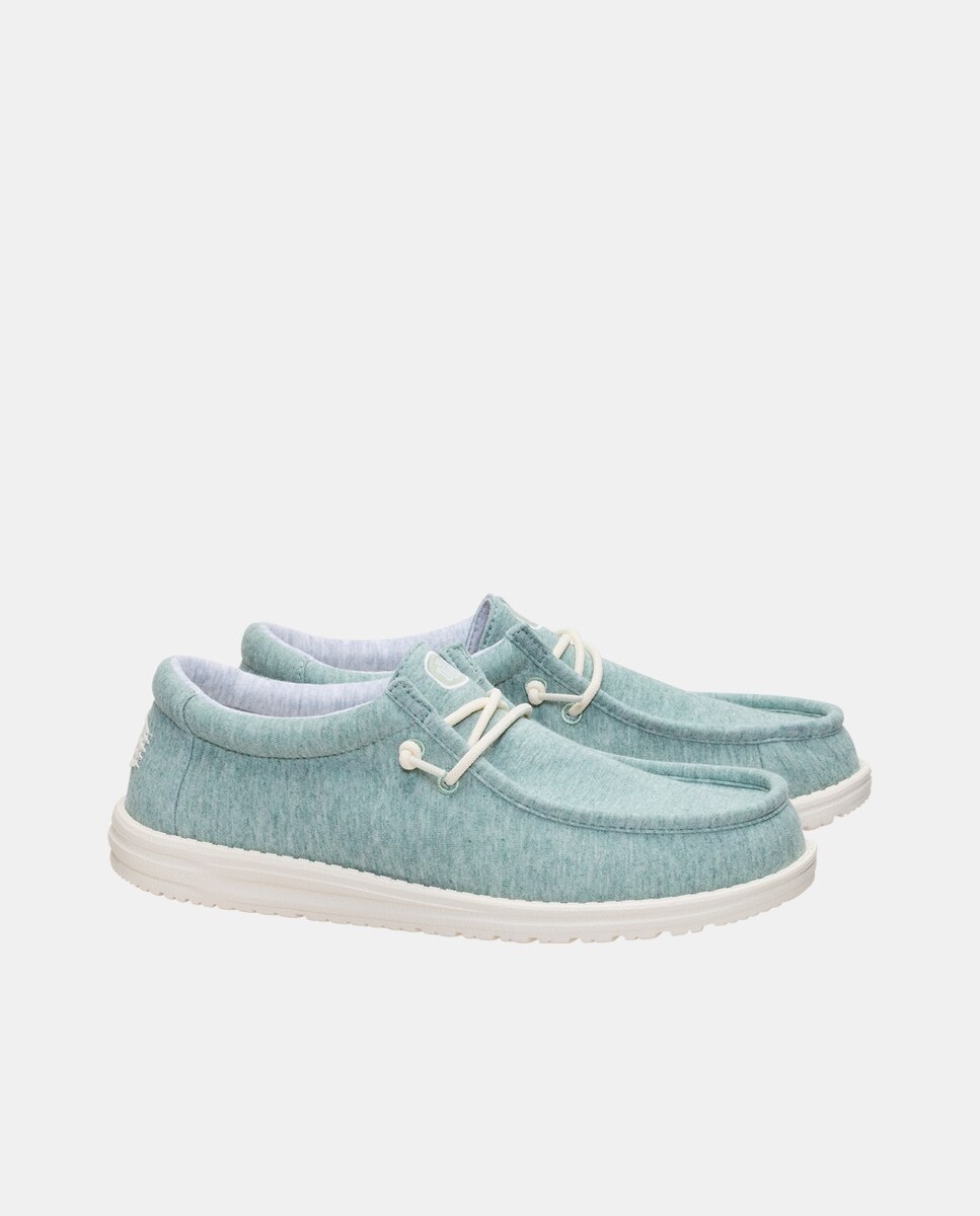 Zapatos de cordones de hombre en malla elástica - HeyDude - Verde Agua Verde Agua-4