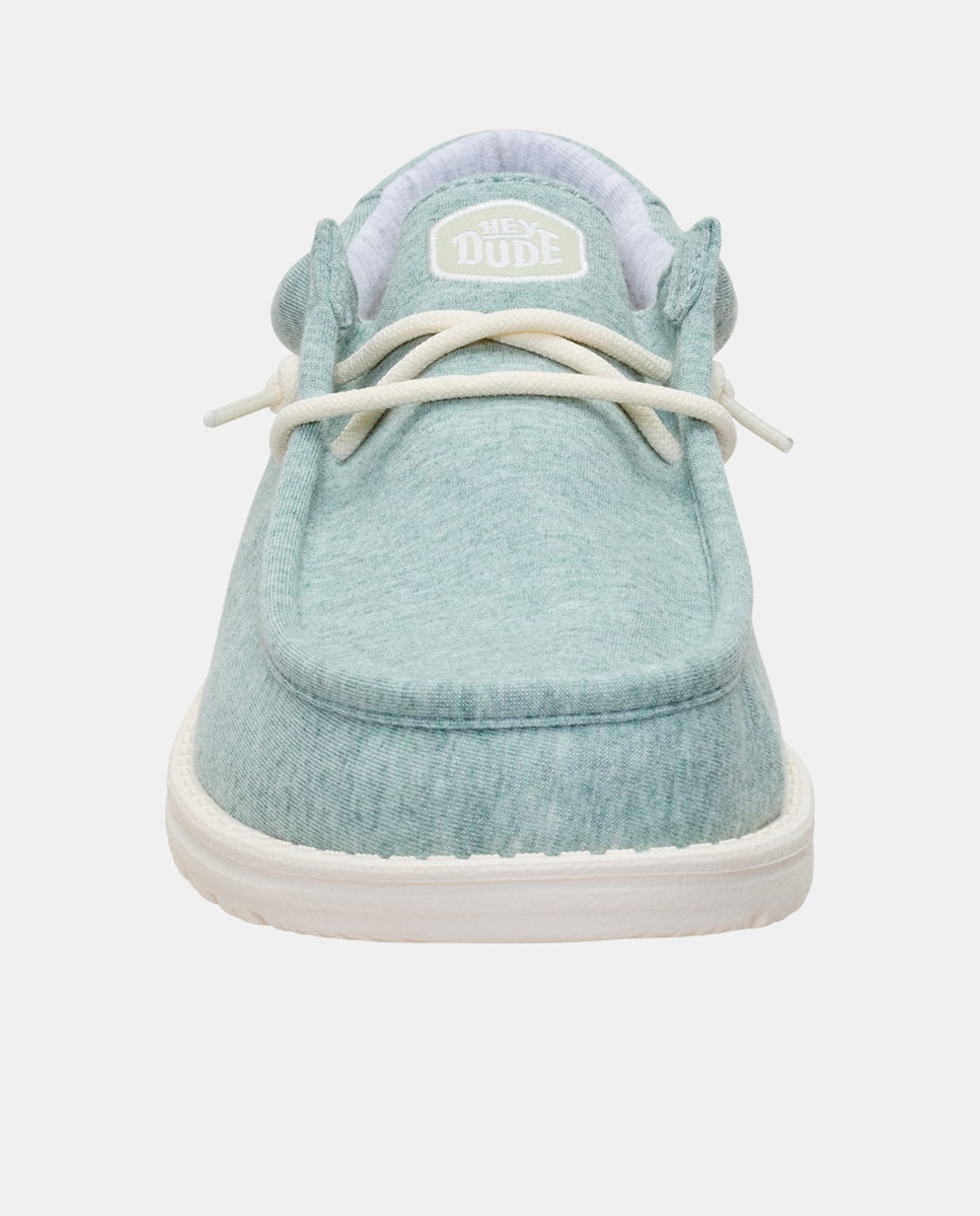 Zapatos de cordones de hombre en malla elástica - HeyDude - Verde Agua Verde Agua-6