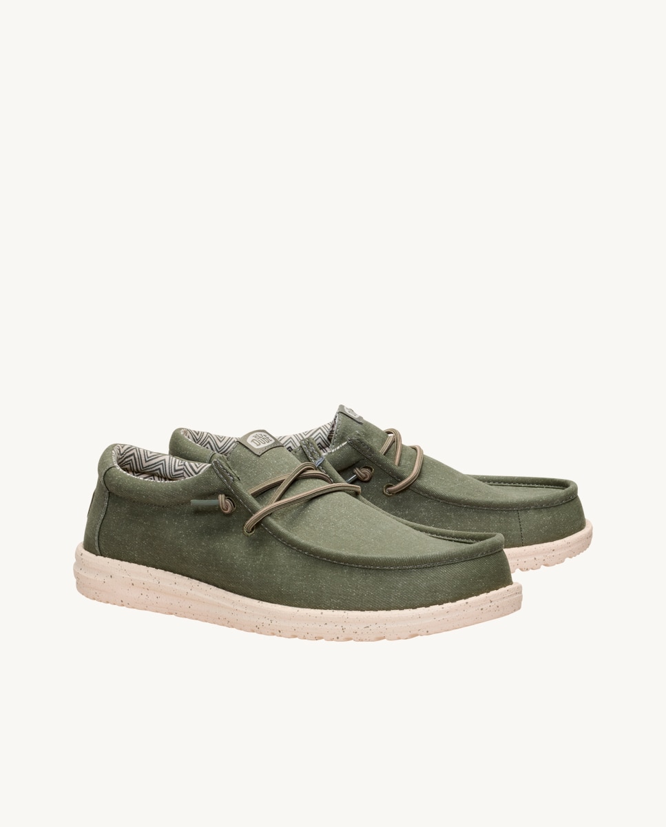 Imagen 3 de Zapatos cordones Wally Canvas hombre en lona - Verde Verde