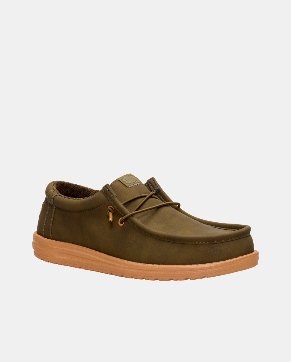 Imagen 3 de Las wally classic están elaboradas con una parte superior de piel sintética muy fina. inspiradas en los barcos y el estilo marinero, lestos zapatos con cordones son todo lo que necesitas para tu look diario. sus principales características son: - HeyDude - parte - Verde Oliva Verde Oliva