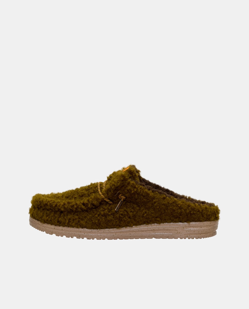 Imagen 2 de Zuecos de hombre con forro de borreguito - HeyDude - Verde Oliva Verde Oliva