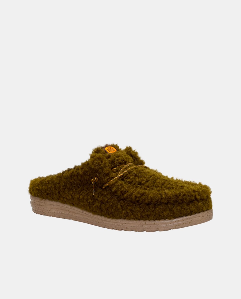 Imagen 3 de Zuecos de hombre con forro de borreguito - HeyDude - Verde Oliva Verde Oliva