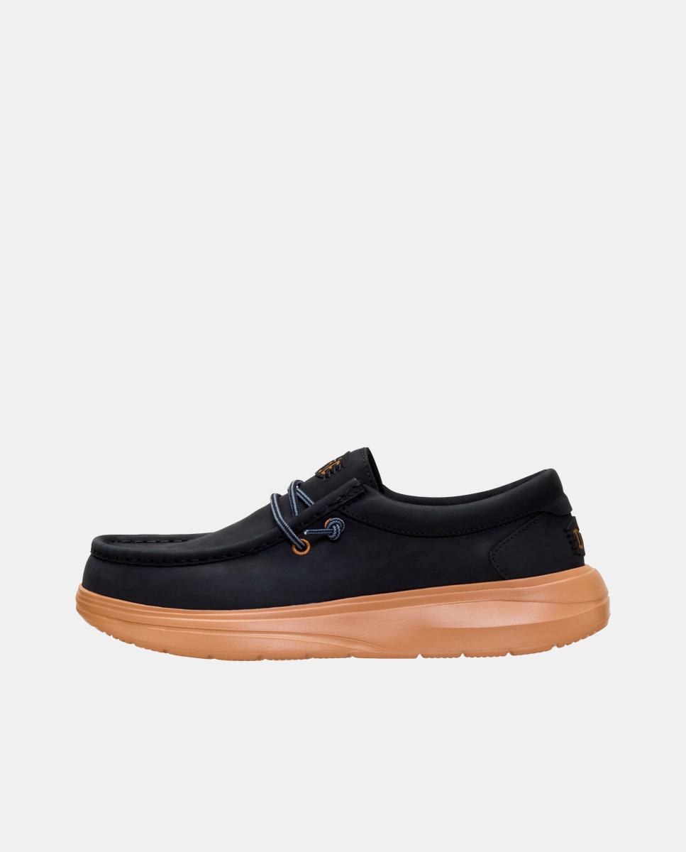 Imagen 2 de Zapatos de cordones de hombre en piel - HeyDude - Negro Negro