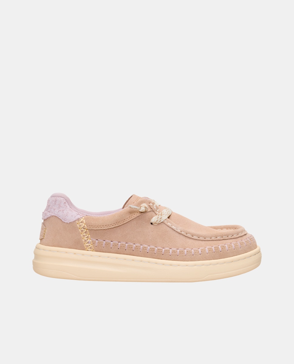 Imagen 1 de Zapatillas de ante con cordones elásticos Natural