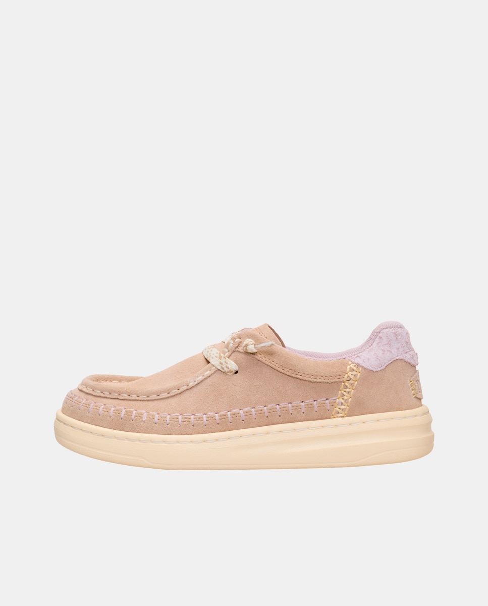Imagen 2 de Zapatillas de ante con cordones elásticos - HeyDude - Natural Natural