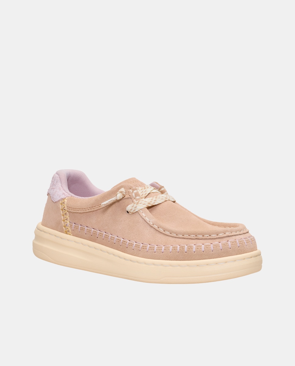 Imagen 3 de Zapatillas de ante con cordones elásticos - HeyDude - Natural Natural