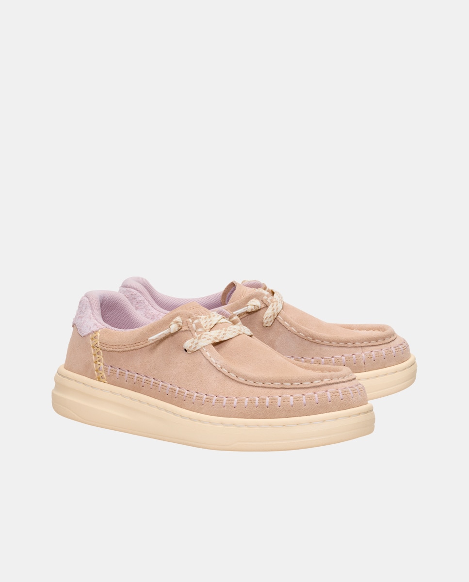 Imagen 4 de Zapatillas de ante con cordones elásticos - HeyDude - Natural Natural