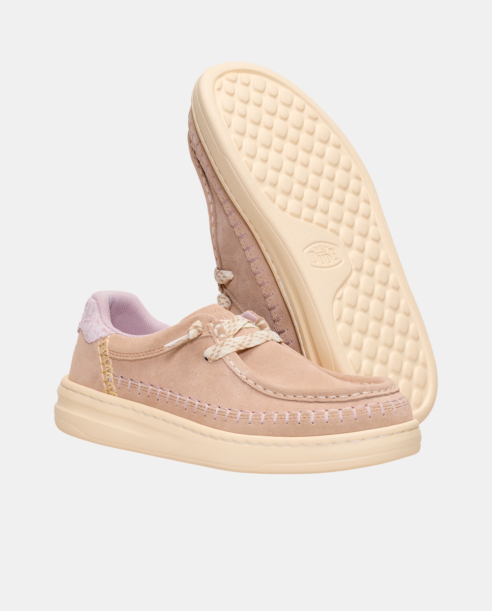 Imagen 5 de Zapatillas de ante con cordones elásticos - HeyDude - Natural Natural