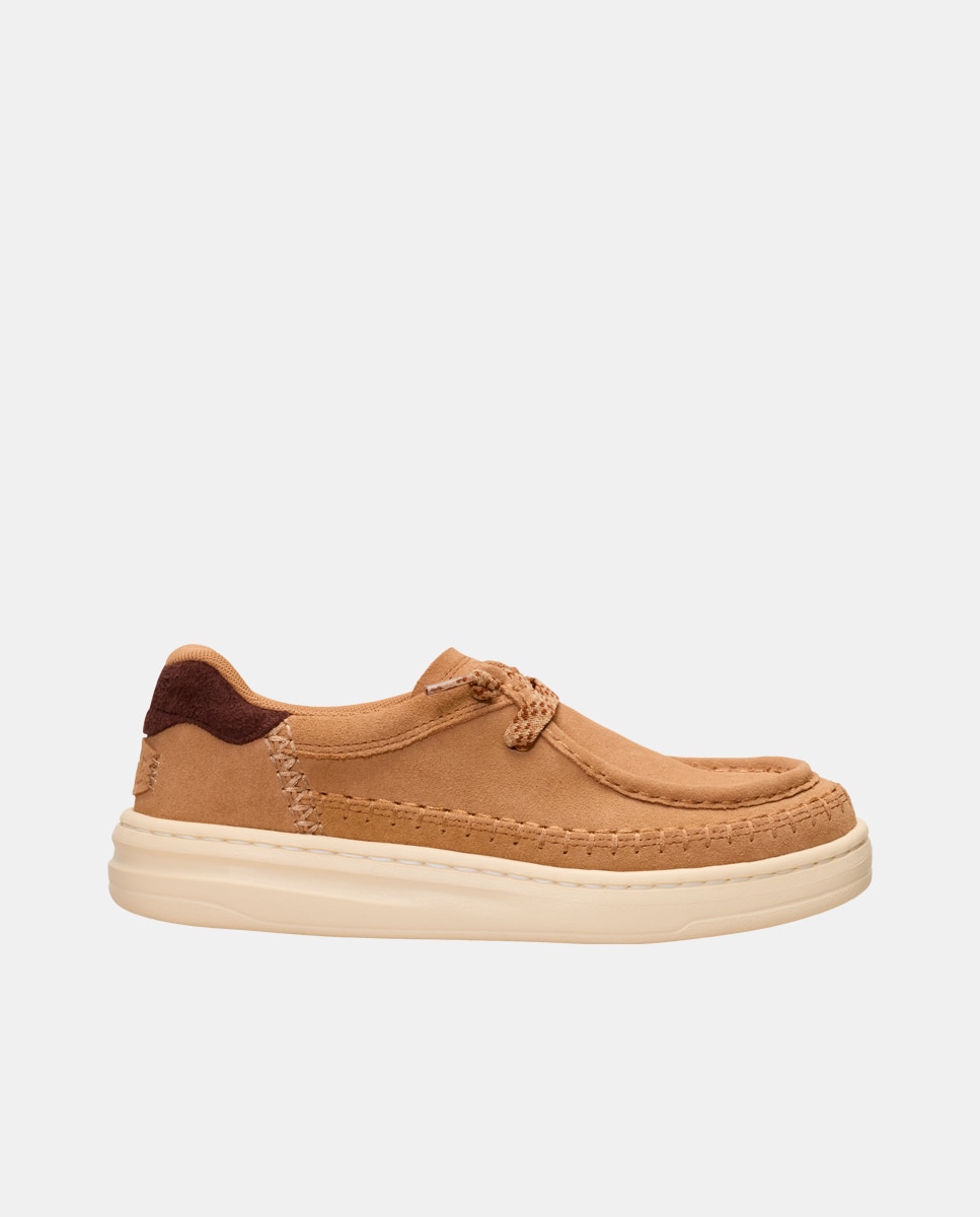 Imagen 1 de Zapatillas de ante con cordones elásticos - HeyDude - Tostado Tostado