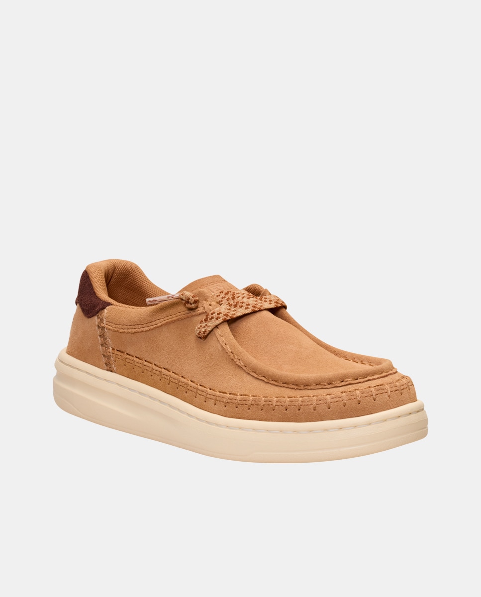 Imagen 3 de Zapatillas de ante con cordones elásticos - HeyDude - Tostado Tostado