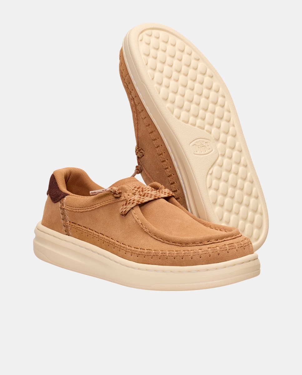 Imagen 5 de Zapatillas de ante con cordones elásticos - HeyDude - Tostado Tostado