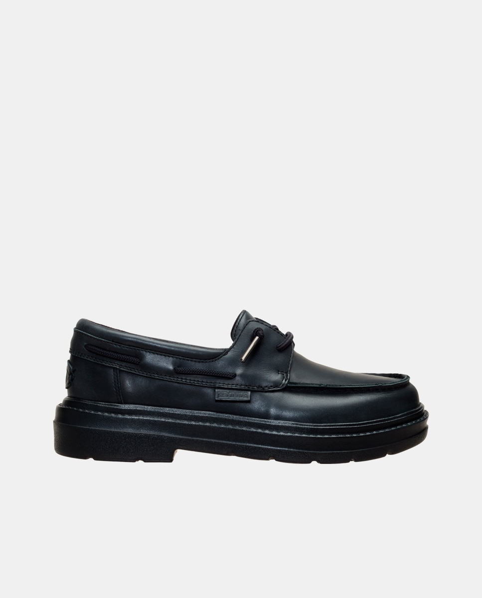 Imagen 1 de Zapato náutico de piel con cordones - HeyDude - Negro Negro