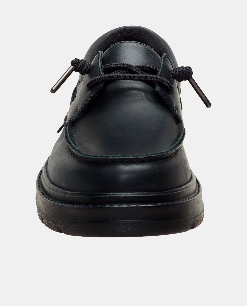 Imagen 6 de Zapato náutico de piel con cordones - HeyDude - Negro Negro