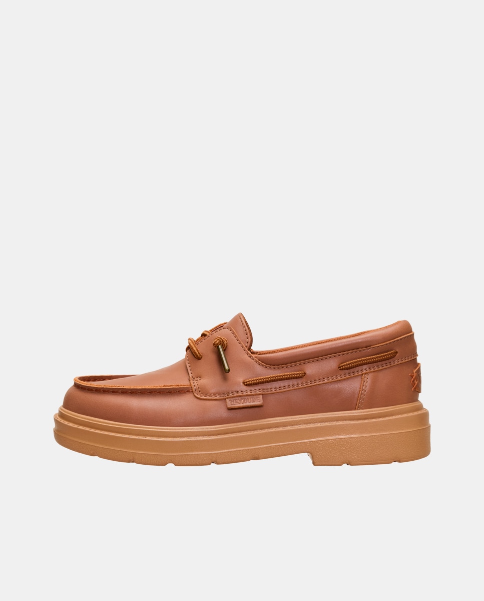 Imagen 2 de Zapato náutico de piel con cordones - HeyDude - Cuero Cuero