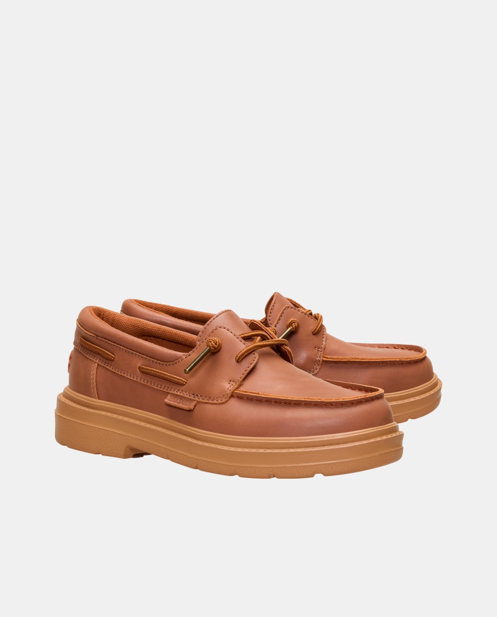 Imagen 4 de Zapato náutico de piel con cordones - HeyDude - Cuero Cuero