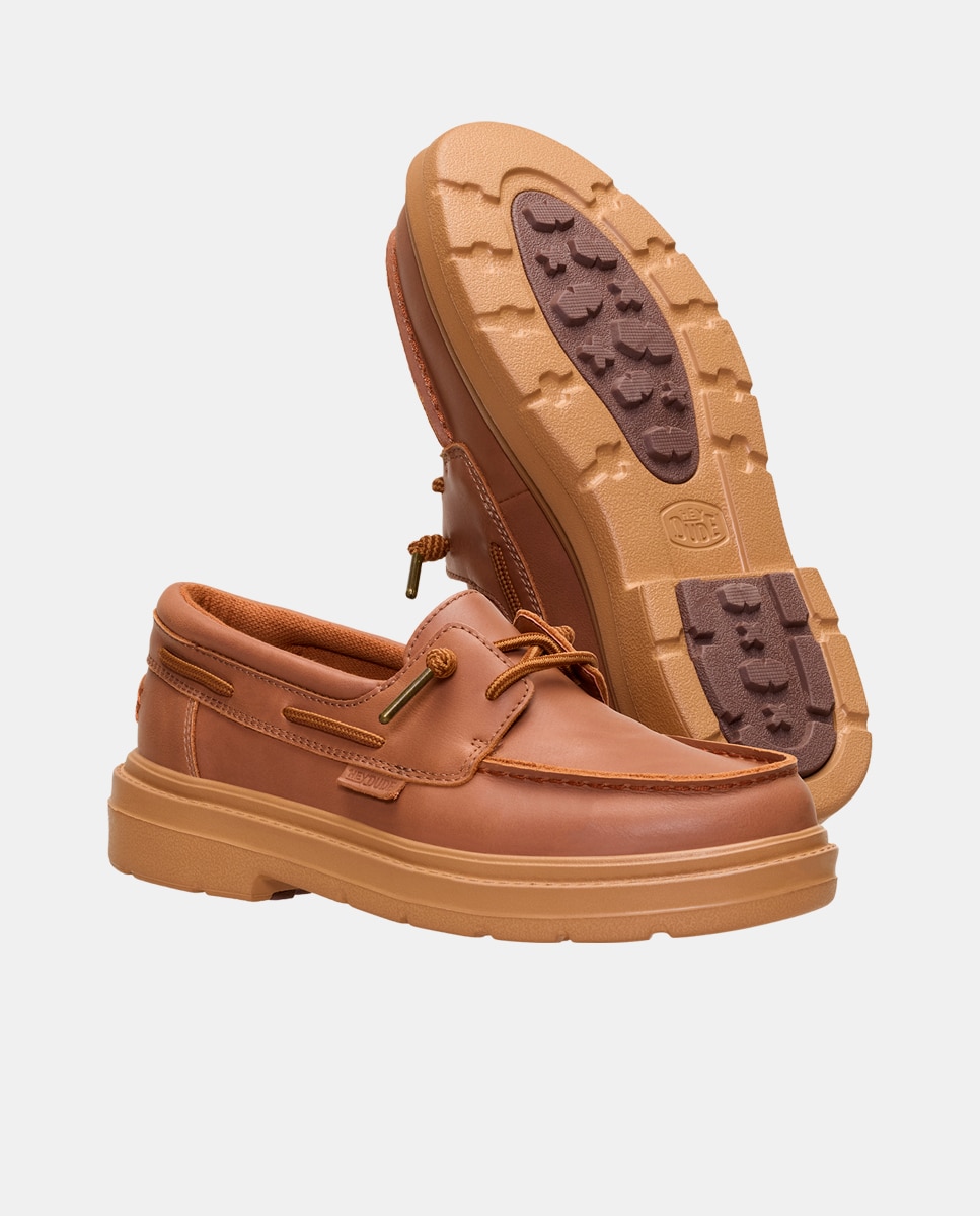Imagen 5 de Zapato náutico de piel con cordones - HeyDude - Cuero Cuero