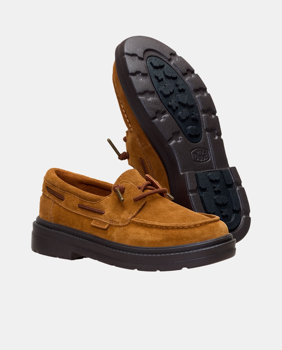 Imagen 5 de Zapatos náuticos de mujer de ante - HeyDude - Marrón Marrón