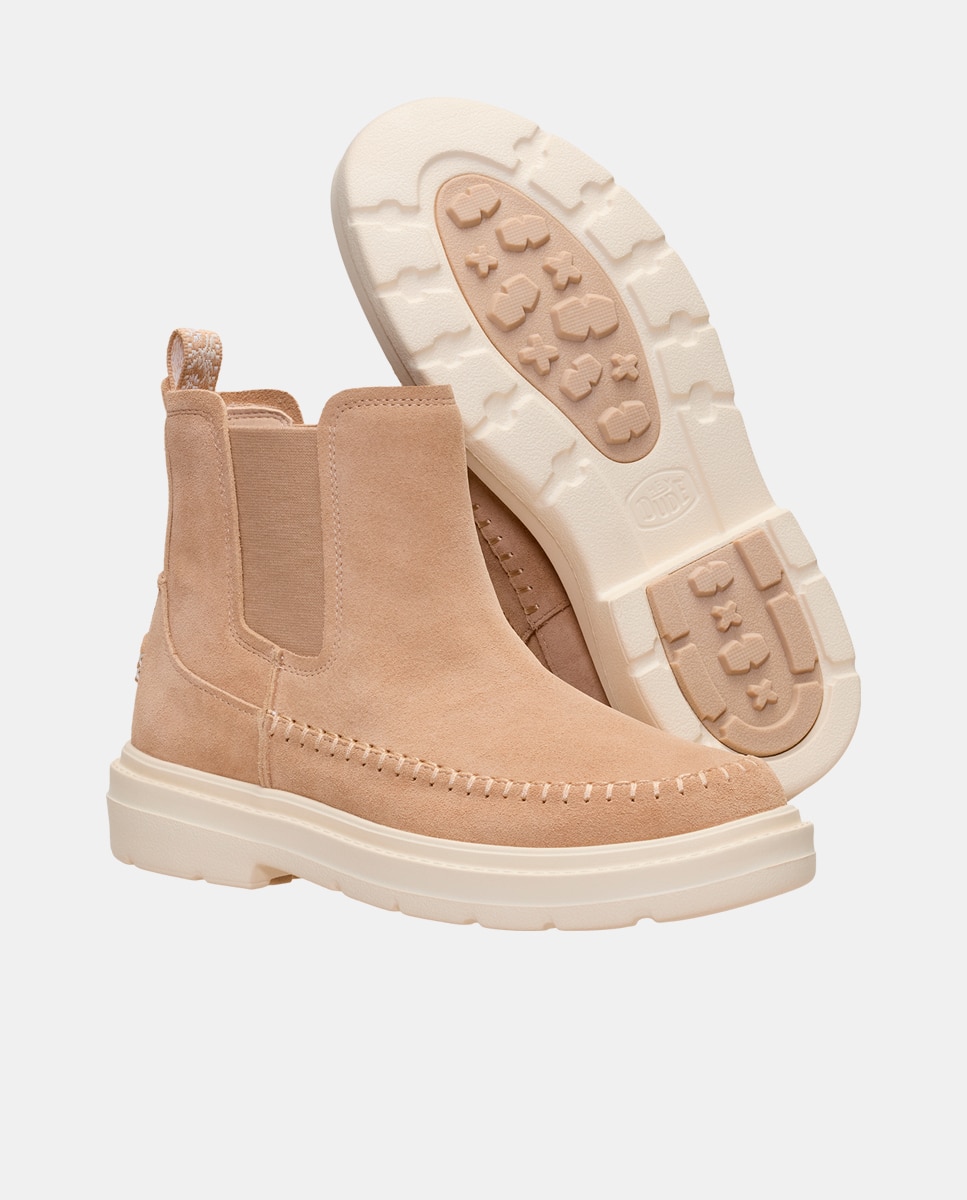 Imagen 5 de Bota chelsea de mujer de ante - HeyDude - Natural Natural