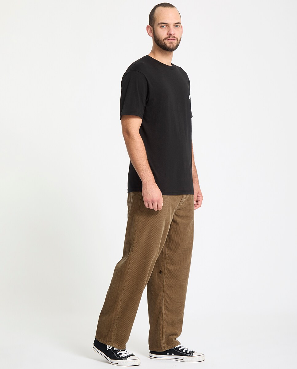 Pantalón de pana de hombre con corte loose de tiro bajo 40-42/31 Largo 32  Marrón oscuro