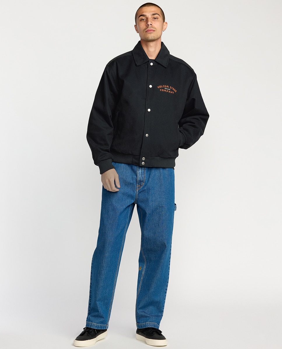 Volcom - Cazadora de hombre con cierre de botones y color negro.